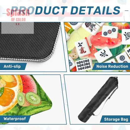 Fruit Medley, Watermelon, Citrus Fruits, Playful Cheery Mahjong Mat - Splash of Color co.