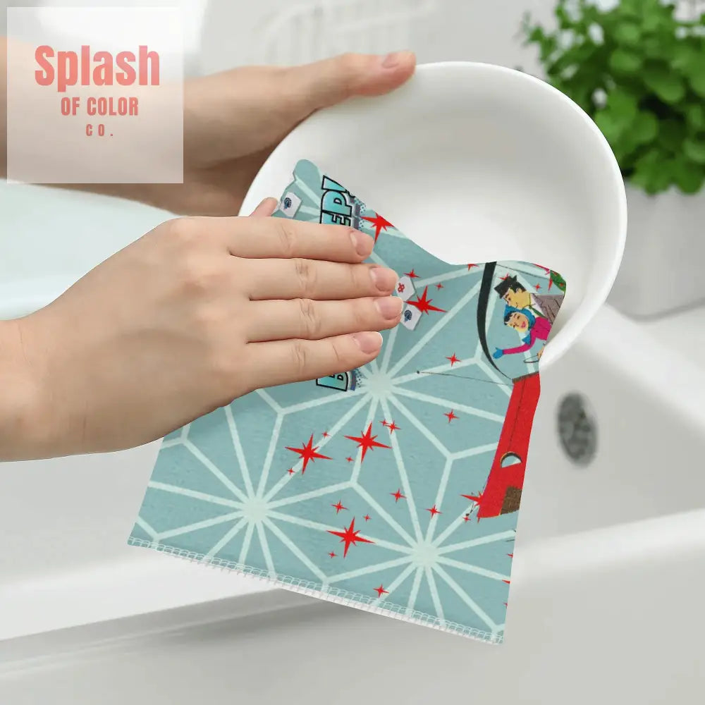 Funny Christmas Mahjong Beep Beep Vintage Nostalic Couple Christmas Kitchen Bath Hand Towels