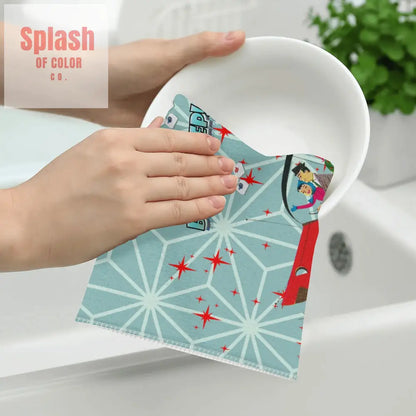 Funny Christmas Mahjong Beep Beep Vintage Nostalic Couple Christmas Kitchen Bath Hand Towels