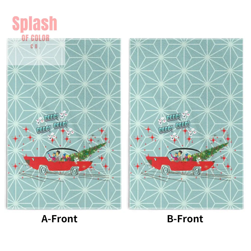 Funny Christmas Mahjong Beep Beep Vintage Nostalic Couple Christmas Kitchen Bath Hand Towels