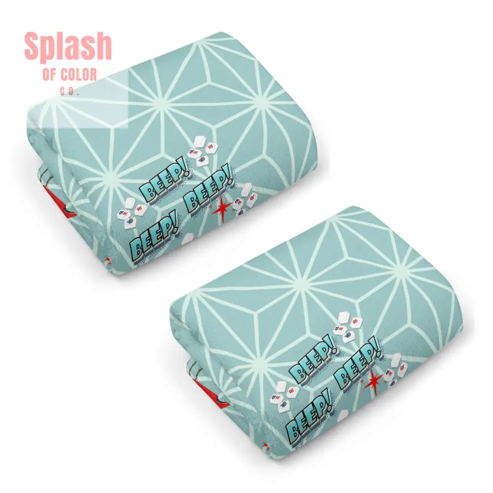 Funny Christmas Mahjong Beep Beep Vintage Nostalic Couple Christmas Kitchen Bath Hand Towels