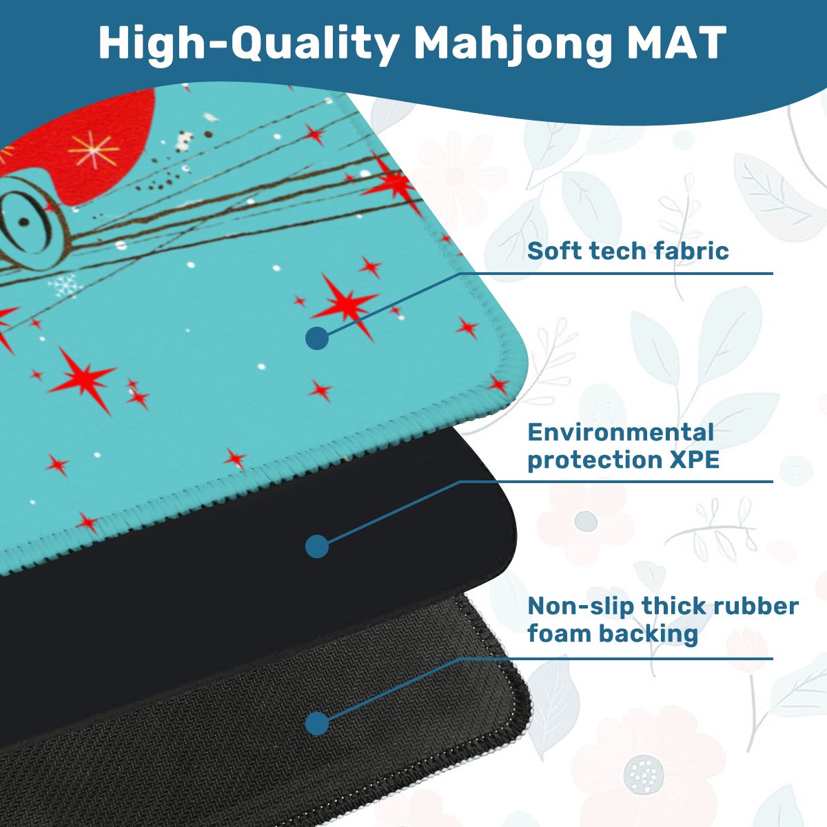 Funny Christmas Mahjong Mat Beep Beep Beep Nostalgic Christmas Mahj Play Mat - 31.5’’x31.5’’ - Daily Accessories