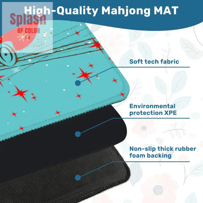 Funny Christmas Mahjong Mat Beep Beep Beep Nostalgic Christmas Mahj Play Mat - 31.5’’x31.5’’ - Daily Accessories