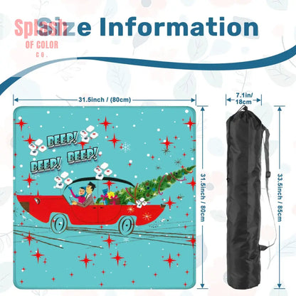 Funny Christmas Mahjong Mat Beep Beep Beep Nostalgic Christmas Mahj Play Mat - 31.5’’x31.5’’ - Daily Accessories