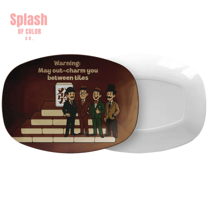 Funny Gentlemen's Mahjong Platter Mahj Man Gift - Splash of Color co.