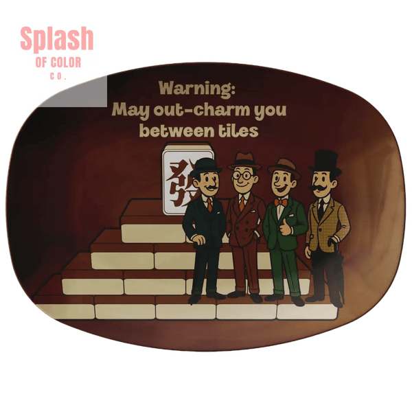 Funny Gentlemen's Mahjong Platter Mahj Man Gift - Splash of Color co.