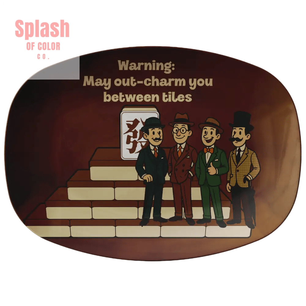 Funny Gentlemen's Mahjong Platter Mahj Man Gift - Splash of Color co.