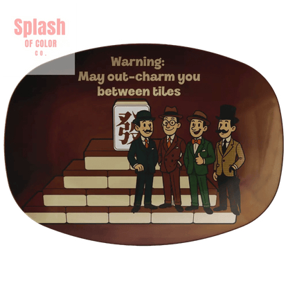 Funny Gentlemen's Mahjong Platter Mahj Man Gift - Splash of Color co.