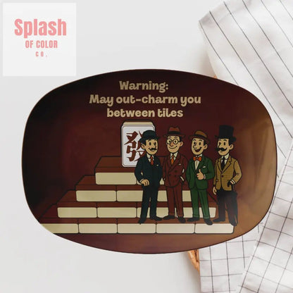Funny Gentlemen's Mahjong Platter Mahj Man Gift - Splash of Color co.