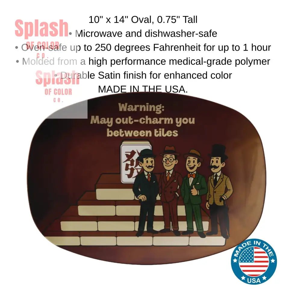Funny Gentlemen's Mahjong Platter Mahj Man Gift - Splash of Color co.