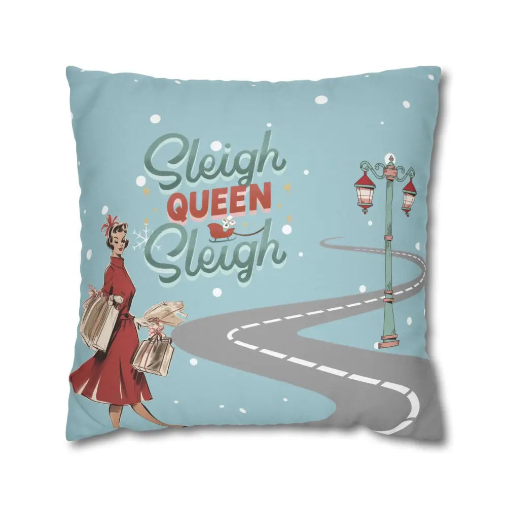 Funny Mahjong Christams Festive Pillowcase Sleigh Queen Mahj Christmas Accent 20’’ × 20’’ Home Decor