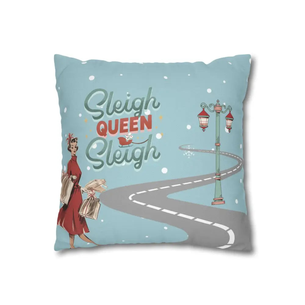 Funny Mahjong Christams Festive Pillowcase Sleigh Queen Mahj Christmas Accent Home Decor