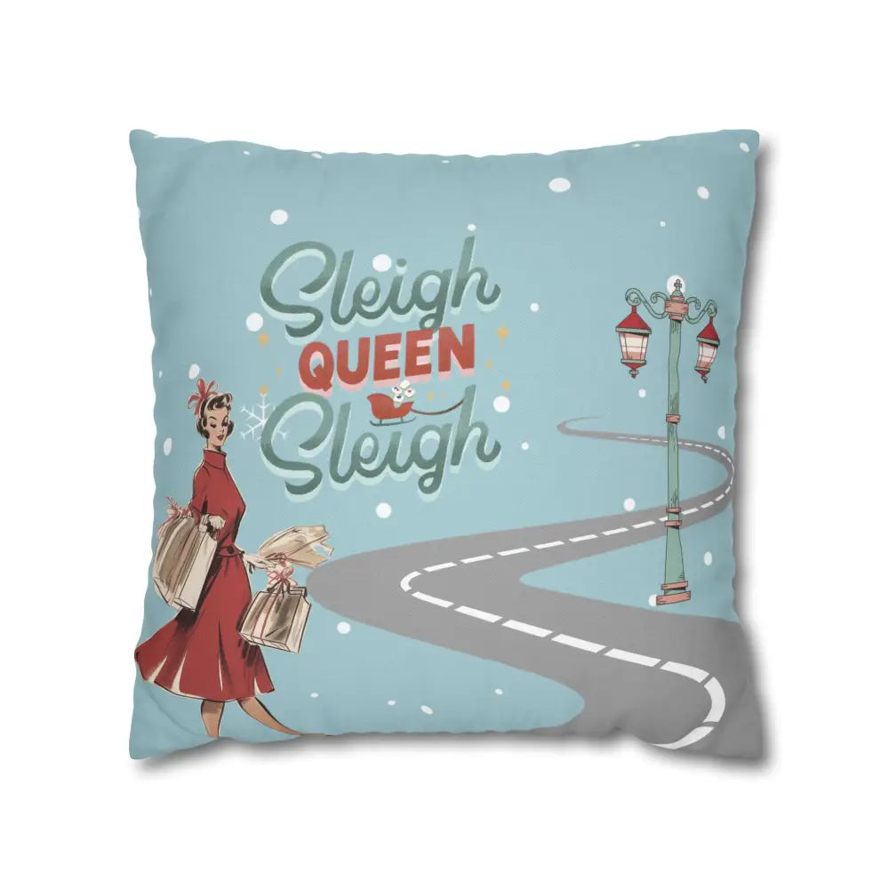 Funny Mahjong Christams Festive Pillowcase Sleigh Queen Mahj Christmas Accent 18’’ × 18’’ Home Decor