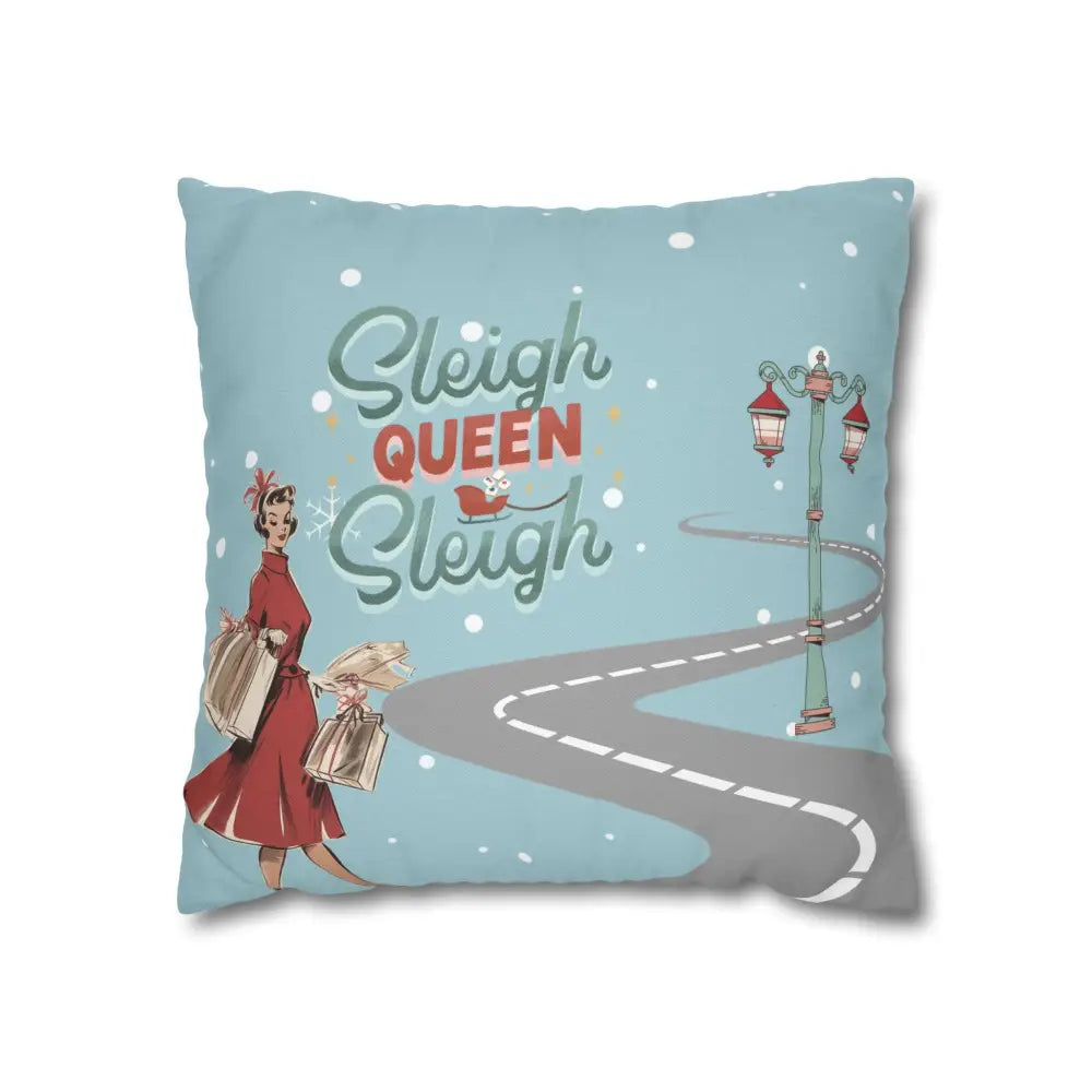 Funny Mahjong Christams Festive Pillowcase Sleigh Queen Mahj Christmas Accent 16’’ × 16’’ Home Decor