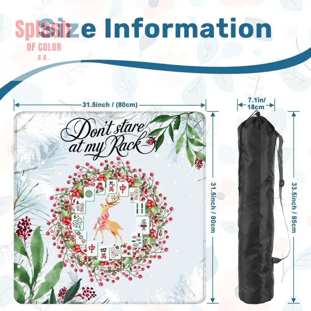 Funny Mahjong Christmas Mat Don’t Stare At My Rack - 31.5’’x31.5’’ - Daily Accessories