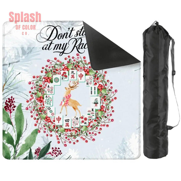 Funny Mahjong Christmas Mat Don’t Stare At My Rack - 31.5’’x31.5’’ - Daily Accessories