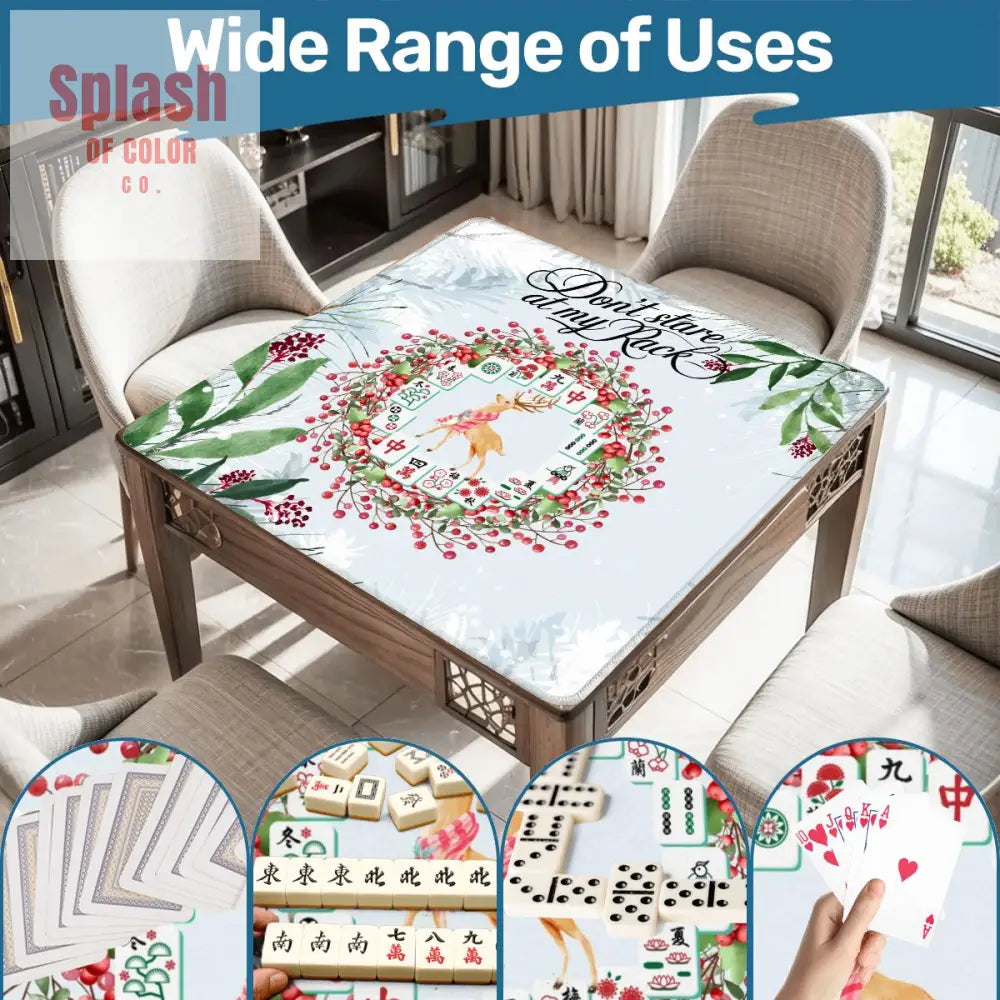 Funny Mahjong Christmas Mat Don’t Stare At My Rack - 31.5’’x31.5’’ - Daily Accessories