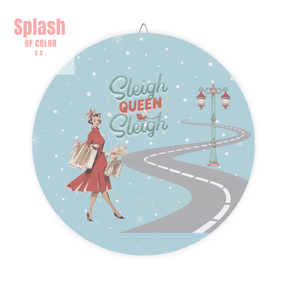 Funny Mahjong Christmas Sleigh Queen Wood Sign | Holiday Decor Christmas Sign Rustic Home Decor Winter Decor Unique