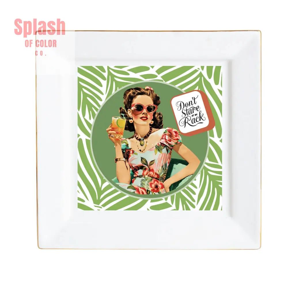 Funny Mahjong Don't Stare At My Rack Appetizer, Dessert Party Dishes - Splash of Color co.
