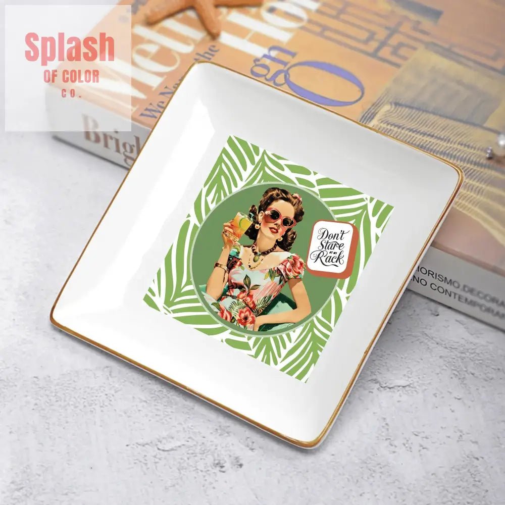Funny Mahjong Don't Stare At My Rack Appetizer, Dessert Party Dishes - Splash of Color co.