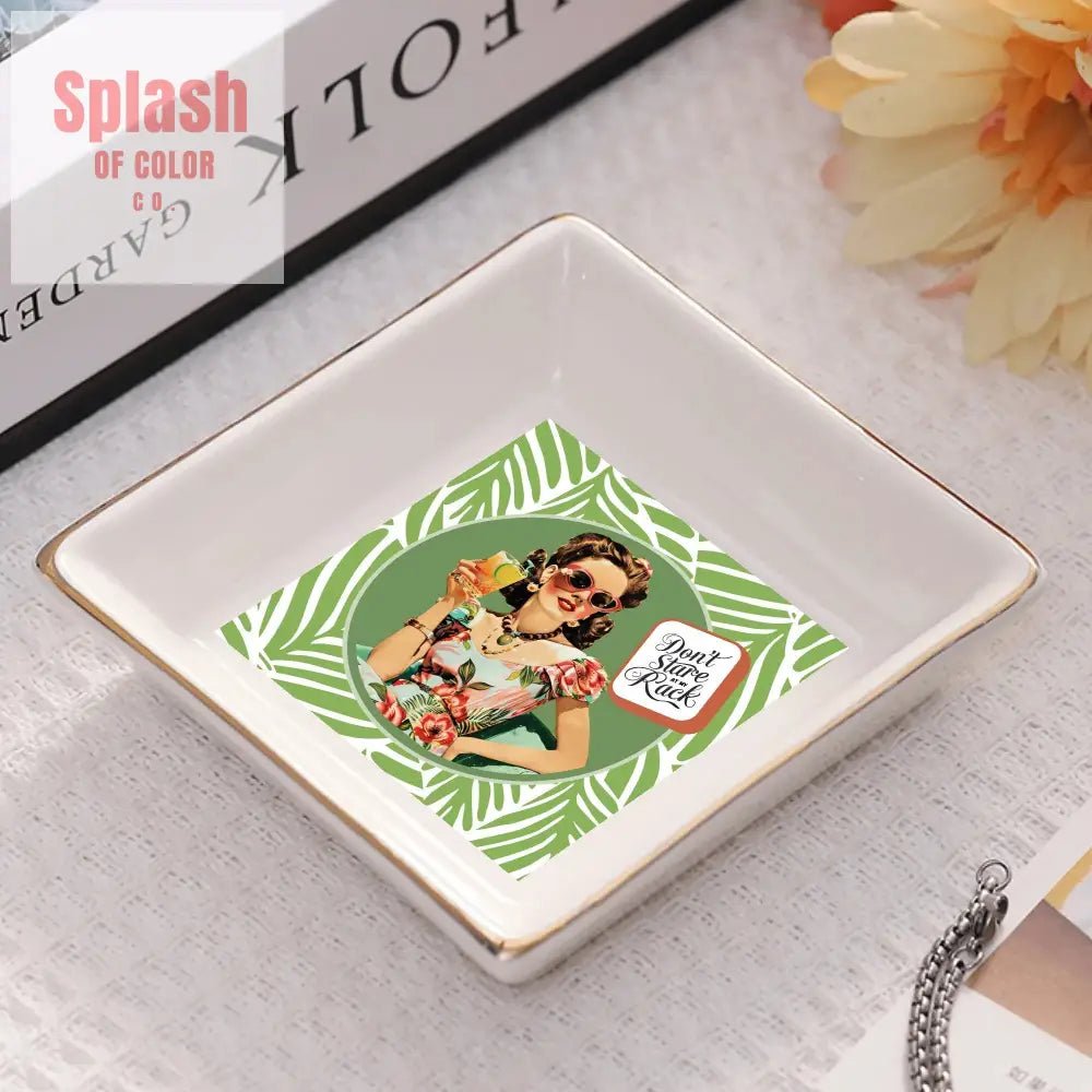 Funny Mahjong Don't Stare At My Rack Appetizer, Dessert Party Dishes - Splash of Color co.