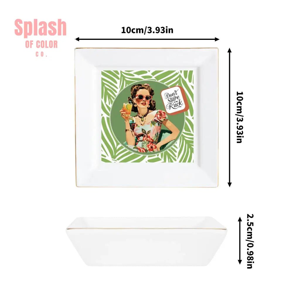 Funny Mahjong Don't Stare At My Rack Appetizer, Dessert Party Dishes - Splash of Color co.