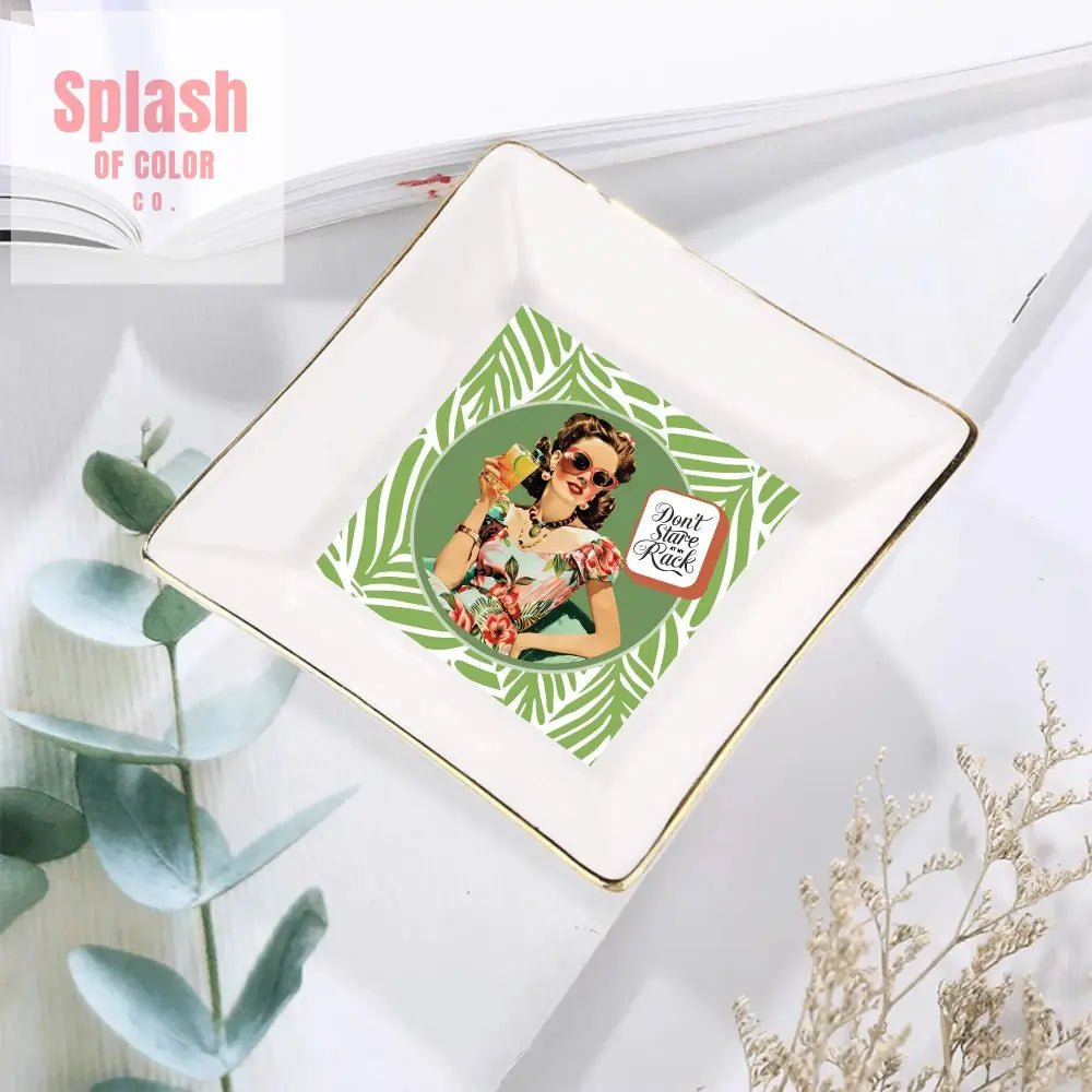 Funny Mahjong Don't Stare At My Rack Appetizer, Dessert Party Dishes - Splash of Color co.