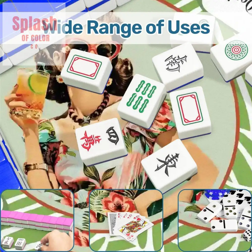 Funny Mahjong Game Mat, Don't Stare At My Rack Vintage Housewife, Hawaiin Style Mahj Lover Game Night Mat - Splash of Color co.