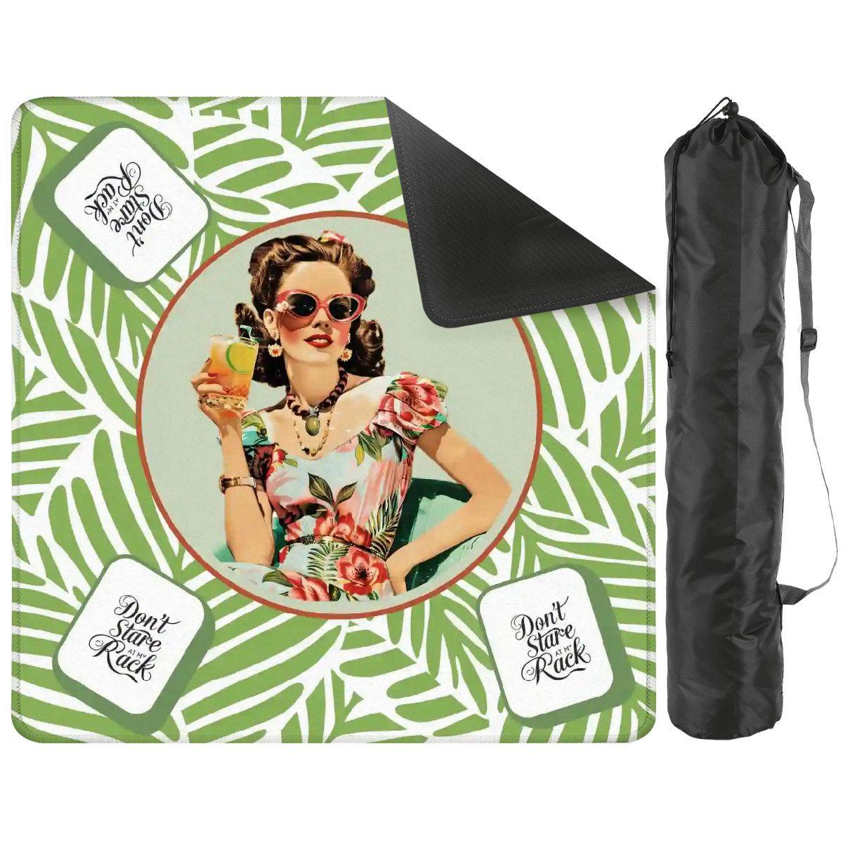 Funny Mahjong Game Mat Don’t Stare At My Rack Vintage Housewife Hawaiin Style Mahj Lover Game Night Mat - 31.5’’x31.5’’