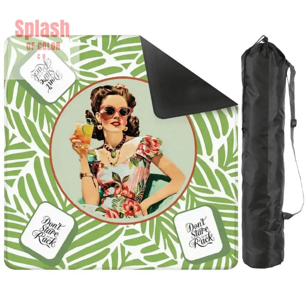 Funny Mahjong Game Mat, Don't Stare At My Rack Vintage Housewife, Hawaiin Style Mahj Lover Game Night Mat - Splash of Color co.