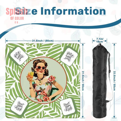 Funny Mahjong Game Mat, Don't Stare At My Rack Vintage Housewife, Hawaiin Style Mahj Lover Game Night Mat - Splash of Color co.