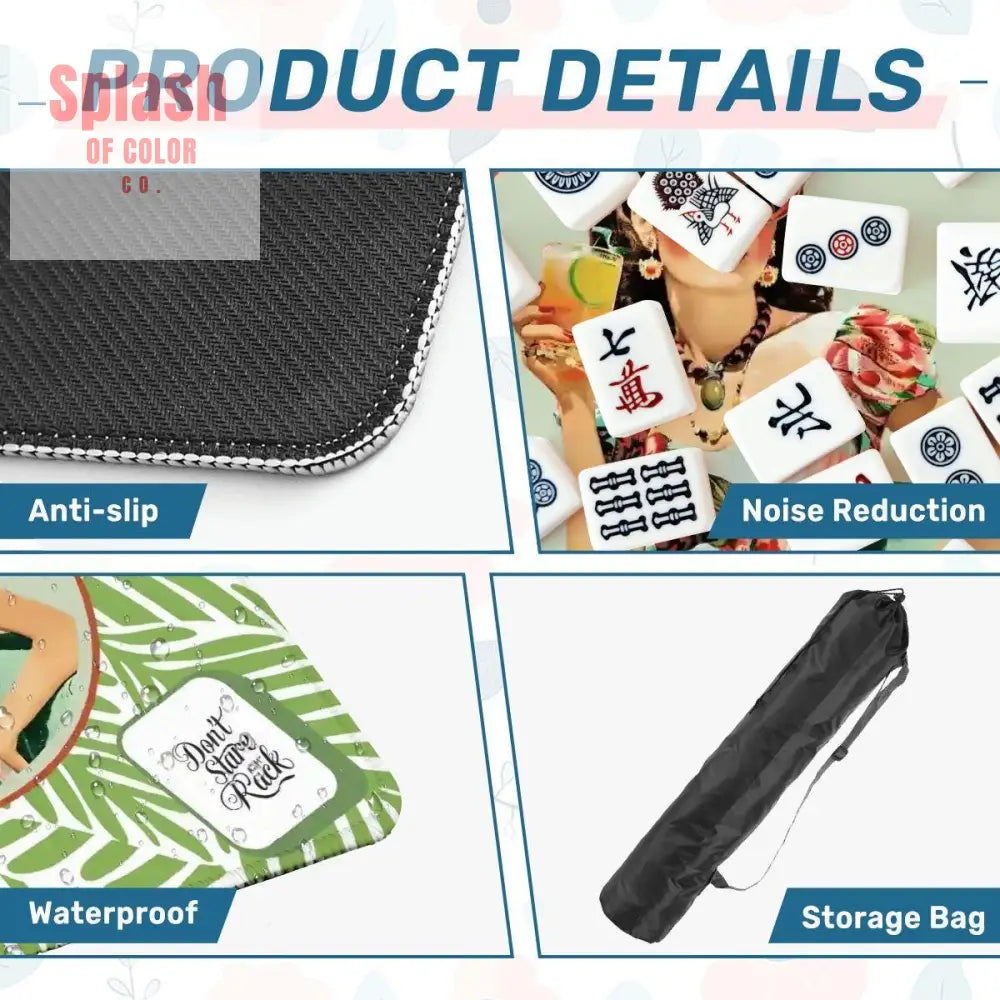 Funny Mahjong Game Mat, Don't Stare At My Rack Vintage Housewife, Hawaiin Style Mahj Lover Game Night Mat - Splash of Color co.