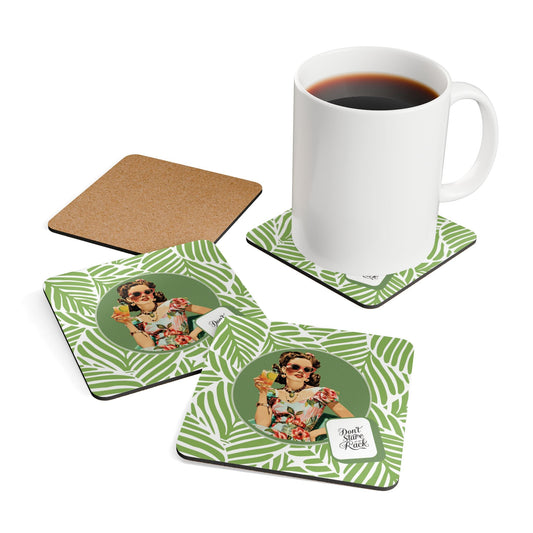 Funny Mahjong Gift Don’t Stare At My Rack Vintage Housewife Coaster Set Mahj Night Accessories Mahjong Gift Idea - Cork
