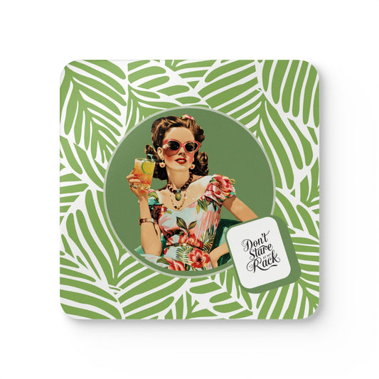 Funny Mahjong Gift Don’t Stare At My Rack Vintage Housewife Coaster Set Mahj Night Accessories Mahjong Gift Idea - Cork