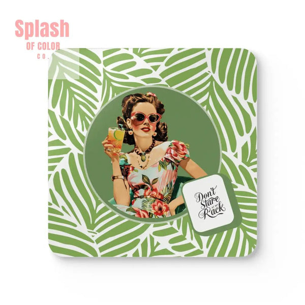 Funny Mahjong Gift Don’t Stare At My Rack Vintage Housewife Coaster Set Mahj Night Accessories Mahjong Gift Idea - Cork
