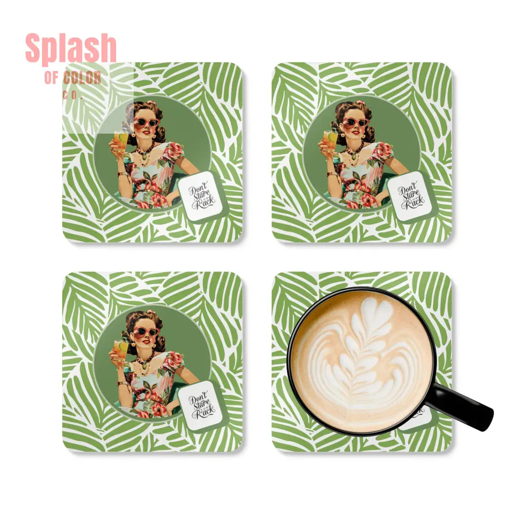 Funny Mahjong Gift Don’t Stare At My Rack Vintage Housewife Coaster Set Mahj Night Accessories Mahjong Gift Idea