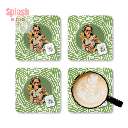 Funny Mahjong Gift Don’t Stare At My Rack Vintage Housewife Coaster Set Mahj Night Accessories Mahjong Gift Idea