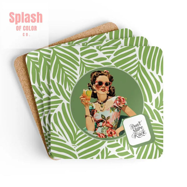 Funny Mahjong Gift Don’t Stare At My Rack Vintage Housewife Coaster Set Mahj Night Accessories Mahjong Gift Idea