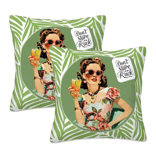 Funny Mahjong Gift Idea Don’t Stare At My Rack Tropical Pillow Covers Mahj Game Night Decor - 16’’x16’’ - Pillow Case