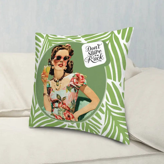 Funny Mahjong Gift Idea Don’t Stare At My Rack Tropical Pillow Covers Mahj Game Night Decor - Pillow Case