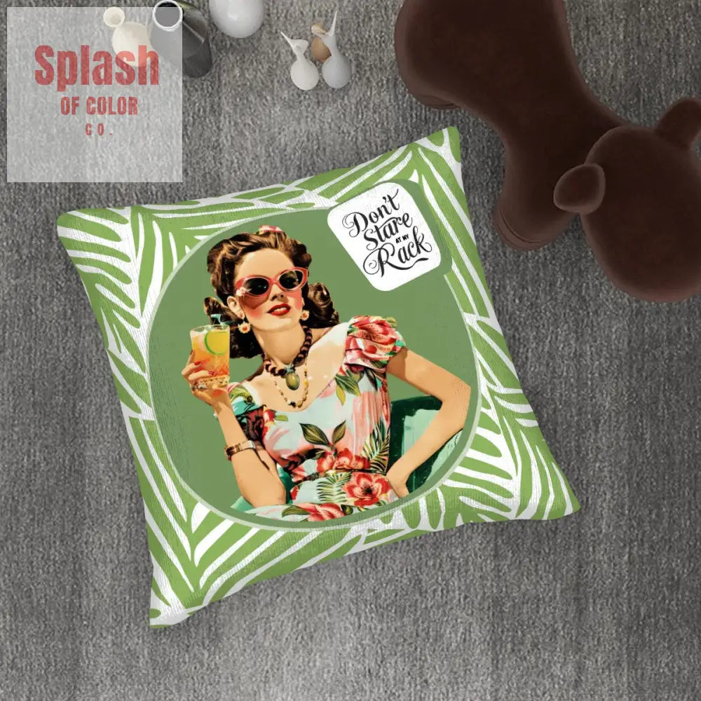 Funny Mahjong Gift Idea Don’t Stare At My Rack Tropical Pillow Covers Mahj Game Night Decor - Pillow Case