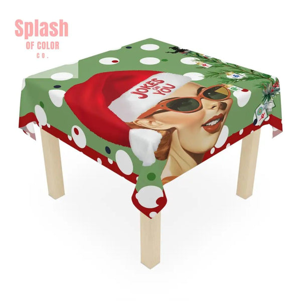 Funny Mahjong Joker Christmas Mahj Tablecloth Vintage Christmas Tablecloth Holiday Decor Festive Dining Mahj Game Night
