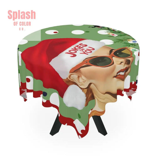 Funny Mahjong Joker Christmas Mahj Tablecloth Vintage Christmas Tablecloth Holiday Decor Festive Dining Mahj Game Night