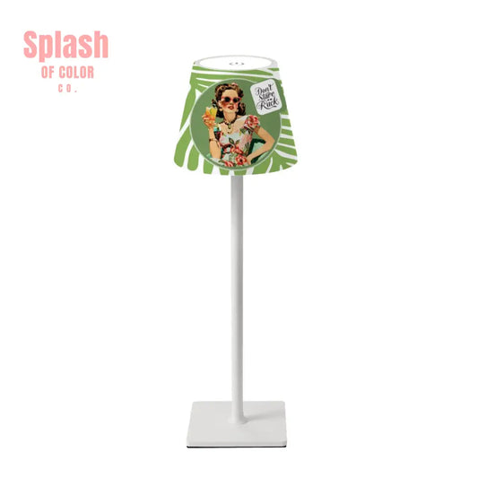 Funny Mahjong Mat Don’t Stare At My Rack LED Cordless Table Lamp - 4.3’’x4.3’’x14.8’’ - Desk Lamps