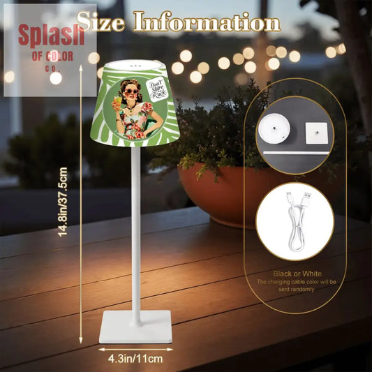 Funny Mahjong Mat Don’t Stare At My Rack LED Cordless Table Lamp - 4.3’’x4.3’’x14.8’’ - Desk Lamps