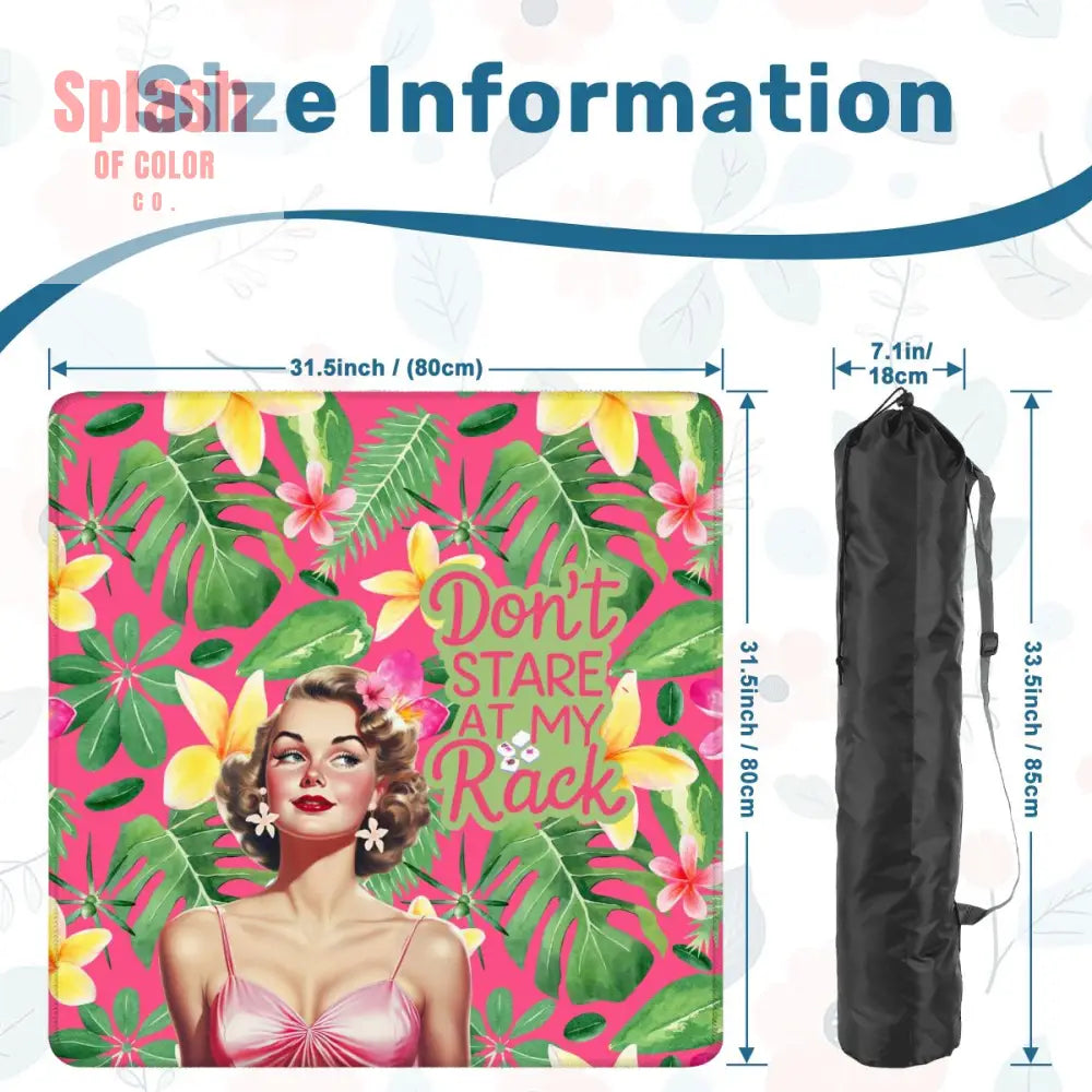 Funny Mahjong Mat Don’t Stare At My Rack Tropical Preppy Design Mahj Lover Mat - 31.5’’x31.5’’ - Daily Accessories
