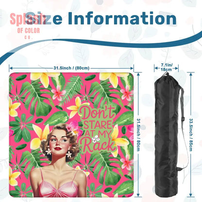 Funny Mahjong Mat Don’t Stare At My Rack Tropical Preppy Design Mahj Lover Mat - 31.5’’x31.5’’ - Daily Accessories