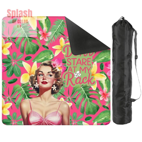 Funny Mahjong Mat Don’t Stare At My Rack Tropical Preppy Design Mahj Lover Mat - 31.5’’x31.5’’ - Daily Accessories