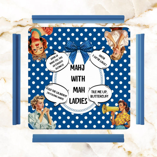 Funny Mahjong Mat Mahj With Mah Ladies - 31.5’’x31.5’’ - Daily Accessories