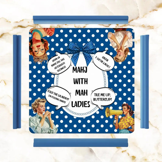 Funny Mahjong Mat Mahj With Mah Ladies - 31.5’’x31.5’’ - Daily Accessories